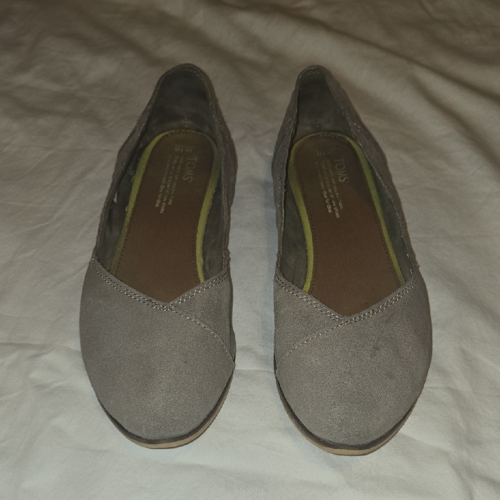 Women's Suede Taupe Gray Flats